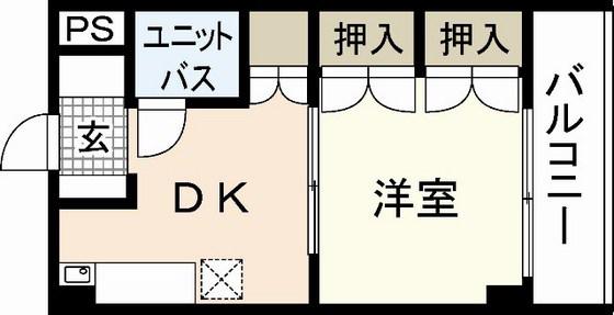 グレース天満町(1DK/3階)の間取り写真