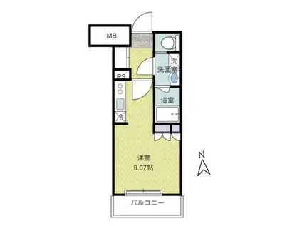 アウローラ日泉(ワンルーム/4階)の間取り写真