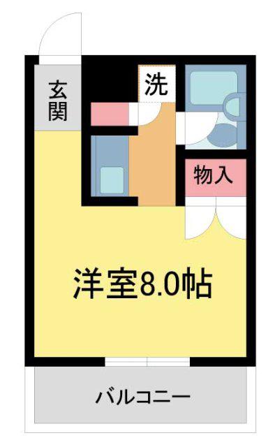 ハイツ天神(ワンルーム/1階)の間取り写真