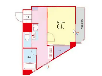 三和駒込(1K/1階)の間取り写真