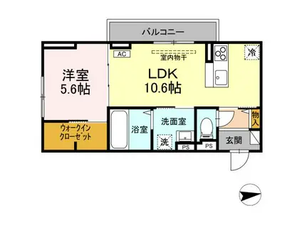 RESUA向中野 C棟(1LDK/3階)の間取り写真