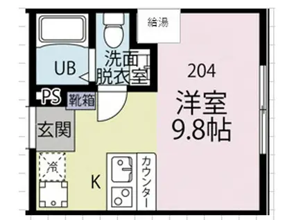 MS SPUARE(ワンルーム/3階)の間取り写真