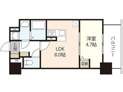 MAYFAIR田町PREMIUM(1LDK/5階)の間取り写真