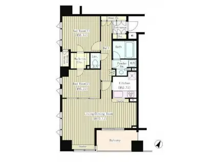 コクヨーレ日本橋(2LDK/10階)の間取り写真