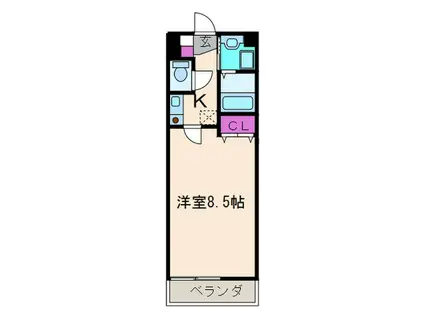 ファーストステージ天神(1K/4階)の間取り写真