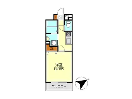 F.ステージ阿賀中央(1K/1階)の間取り写真