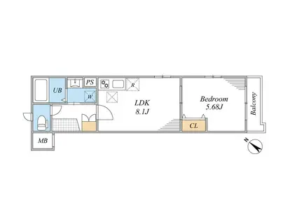 ブライト南浦和弐番館(1LDK/2階)の間取り写真