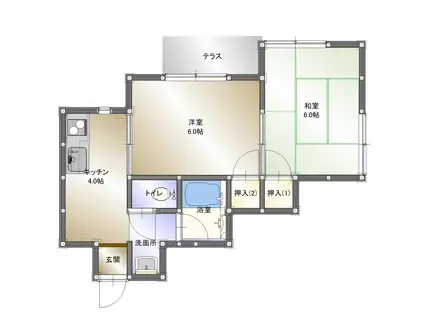 ファーストハイツ(2K/1階)の間取り写真