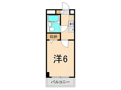 ロイヤルパレス北綾瀬(1K/2階)の間取り写真