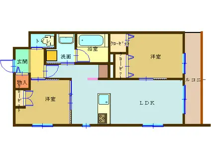 オグリーヴ(2LDK/3階)の間取り写真