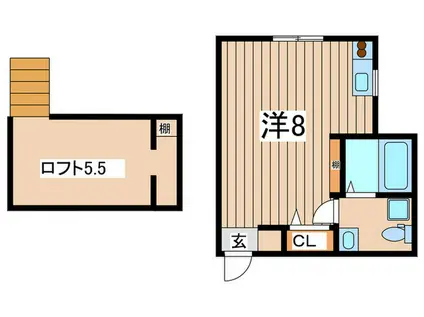プリマ十六番館(ワンルーム/1階)の間取り写真