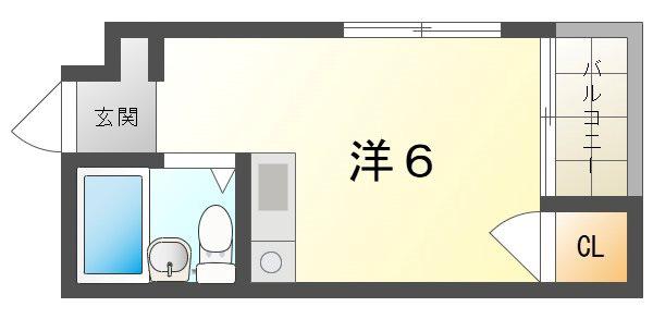 ツインイースト(ワンルーム/4階)の間取り写真