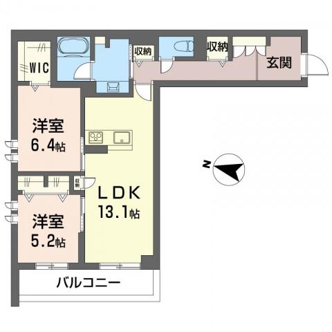 グレイス(2LDK/2階)の間取り写真