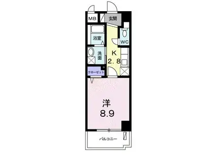 COZY泊高橋(1K/4階)の間取り写真