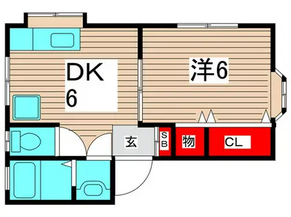 コーポ山本(1DK/1階)の間取り写真