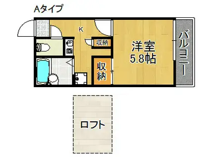 レオパレスふじ(1K/1階)の間取り写真