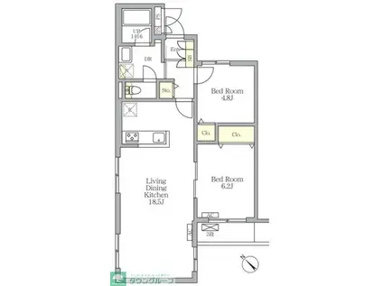 メゾンカルム中落合サウス(2LDK/2階)の間取り写真