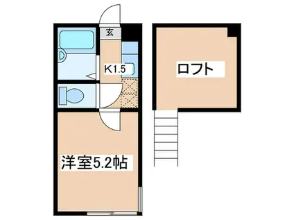 カインドハウス淵野辺(1K/2階)の間取り写真