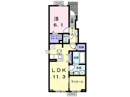 メゾン ルーチェ(1LDK/1階)の間取り写真