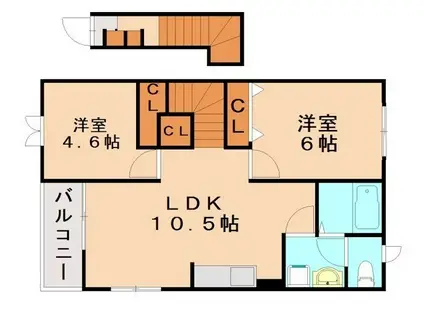 ミュートハオス(2LDK/2階)の間取り写真