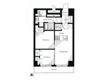 東銀座ロイアルハイツ(2LDK/3階)の間取り写真