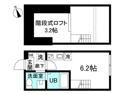 エスシーハウス妙蓮寺(ワンルーム/1階)の間取り写真