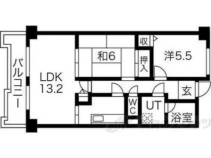 センチュリー竹谷(2LDK/6階)の間取り写真
