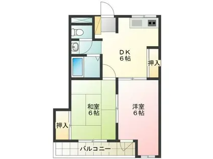 第2南昭ハイツ(2DK/2階)の間取り写真