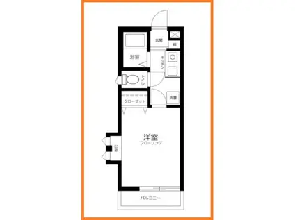 HEART BRIINT溝の口(1K/2階)の間取り写真