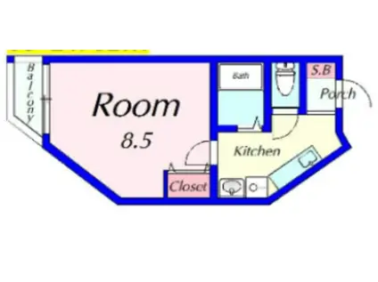 ハウゼ衣笠の杜(1K/3階)の間取り写真