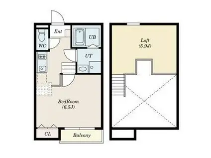 CREO中村公園参番館(1K/2階)の間取り写真