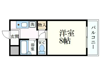 オークヒルズ苫編(1K/1階)の間取り写真