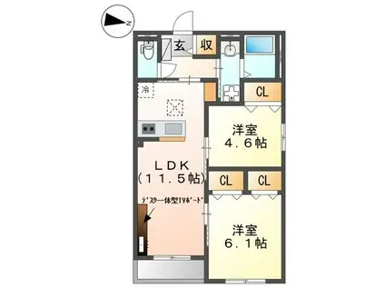 東武野田線 藤の牛島駅 徒歩1分 3階建 新築(2LDK/3階)の間取り写真