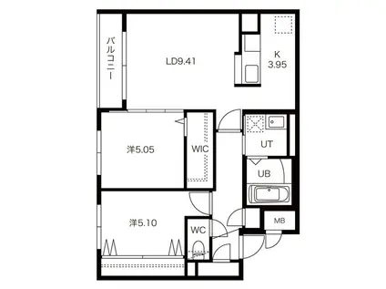 ラヴィII(2LDK/3階)の間取り写真