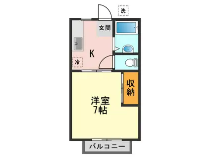 ドエルTOM(1K/2階)の間取り写真