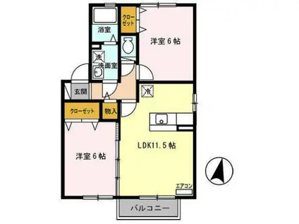 CASA4155(2LDK/2階)の間取り写真