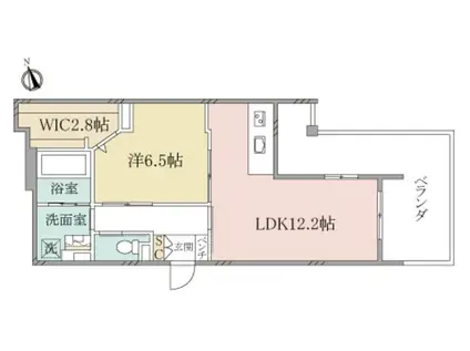 ヘーベルヴィレッジ浦和本太(1LDK/2階)の間取り写真