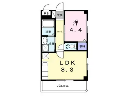 セレーノ(1LDK/1階)の間取り写真