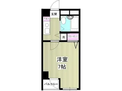 アクア江戸川橋(1K/1階)の間取り写真