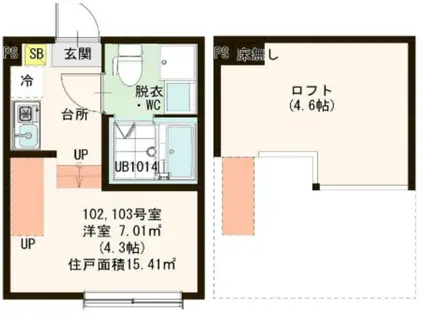 MAIN STAGE(1K/1階)の間取り写真