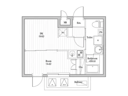 アーバンパーク東向島(1DK/3階)の間取り写真