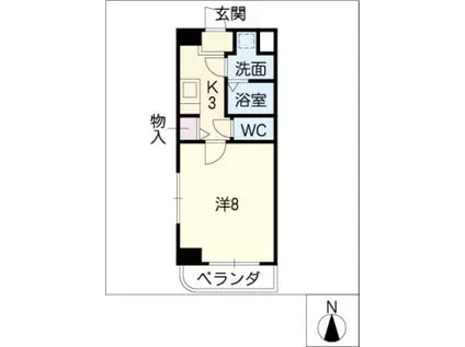 ラシュレ日光(1K/1階)の間取り写真