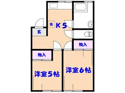 水谷ビル(2K/4階)の間取り写真