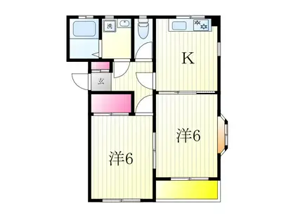 ミントハイツ柏(2K/3階)の間取り写真