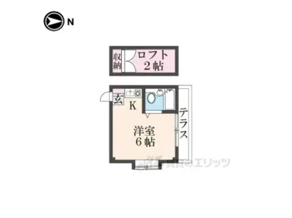 サニーハウス生駒(ワンルーム/1階)の間取り写真