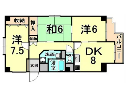 コート・ラヴィーニア(3DK/2階)の間取り写真