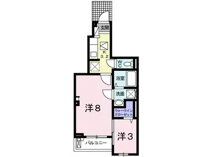 ジュジュヴェ(2K/1階)の間取り写真