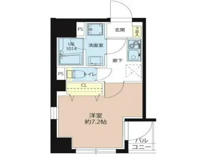 レオーネ東日本橋駅前II(1K/4階)の間取り写真