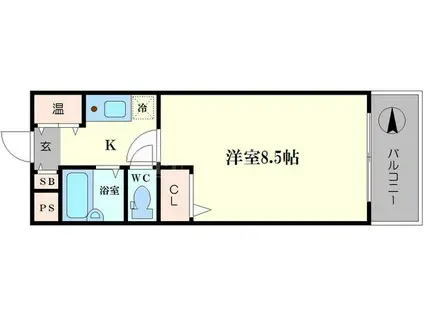 ヴェローナ(1K/11階)の間取り写真