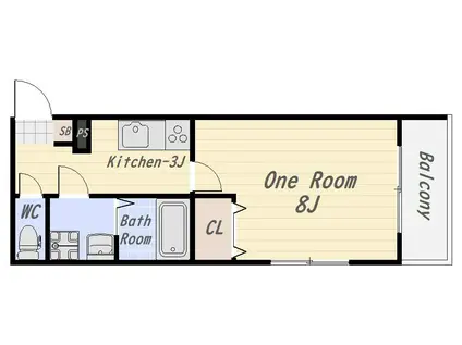NJ谷山駅前(1K/5階)の間取り写真